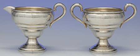 23 (Sterling, Hollowware) Mini Sterling Creamer and Open Sugar