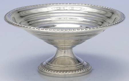 61 (Sterling, Hollowware) Weighted Round Compote (Height X Width)