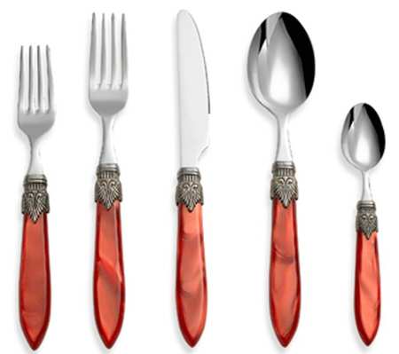 Laura-Red (Stainless) Fork by Euro Ceramica