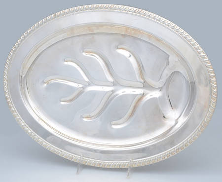 216 (Silverplate, Hollowware) Meat Platter with Well Tree by English Silver Mfg Co.