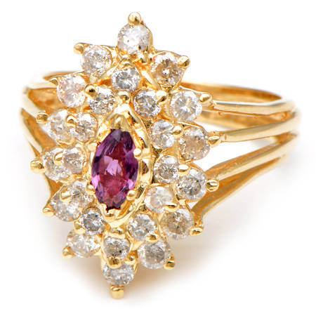 14KY Ruby (0.23) & Diamond (0.96) Ring