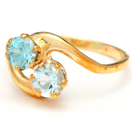 10KY Zircon(.45) & Topaz(.43) Bypass Ring