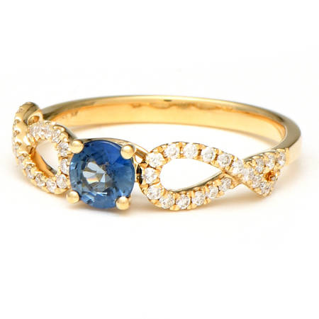 14KY Sapphire (.62) And Diamond (.25) Ring