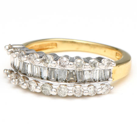 14KW Baguette & Round Diamond(1.10) Ring