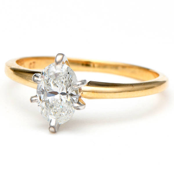 14KW Oval Diamond (.76) Solitaire Ring