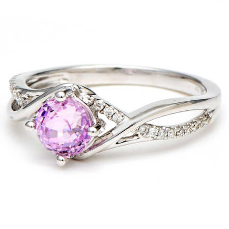 14KW Kunzite(0.99) & Diamond(0.12) Twist Ring