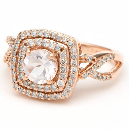 14KR Morganite(0.70) & Diamond(0.39) Braid Ring