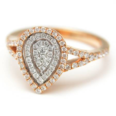 18KWR Cordova Diamond (0.35) Pavé Pear Shape Ring