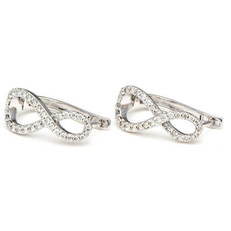 14KW Diamond (.56) Crossover Loop Earrings