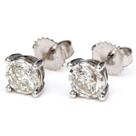 14KW Diamond(1.50) Solitaire Stud Earrings