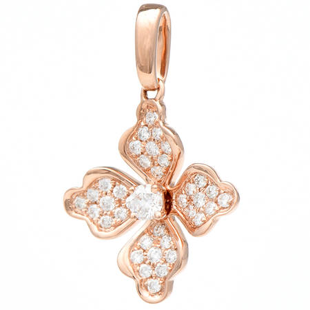 14KR Diamond(.15) Blossom Flower Pendant