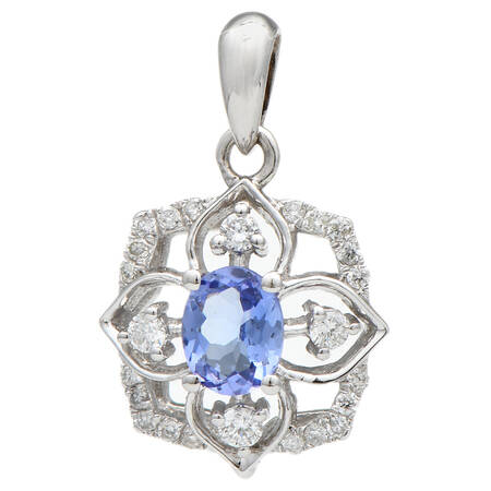 14KW Tanzanite(0.36) & Diamond (0.14) Pendant