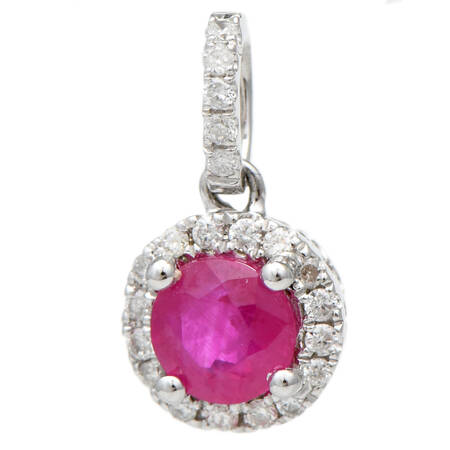 14KW Ruby(0.50) & Diamond(0.10) Pendant