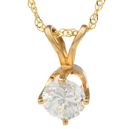 14KY Diamond(.39) Solitaire Pendant
