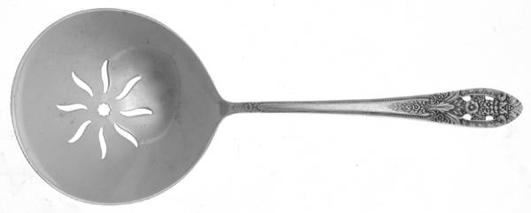 Crown Princess (Sterling, 1949) Solid Bon Bon Spoon with Pierced Bowl