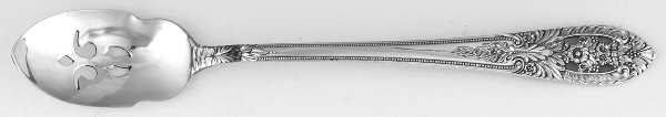 Crown Princess (Sterling, 1949) Short Handled Olive Spoon with Pierced Bowl