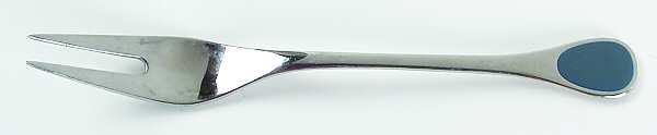 Happy Day-Blue (Stainless) Small Solid Cold Meat Serving Fork
