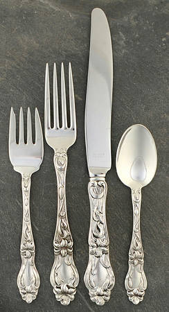 Lily-Floral (Sterling, 1910) 4 Piece Dinner Size Setting