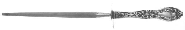 Lily-Floral (Sterling, 1910) Large Steel Rod Knife Sharpener