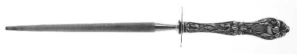 Lily-Floral (Sterling, 1910) Large Roast Steel Rod Knife Sharpener
