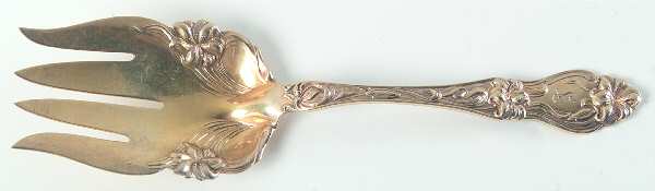 Lily-Floral (Sterling, 1910) Solid Salad Serving Fork