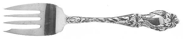 Lily-Floral (Sterling, 1910) Individual Solid Fish Fork