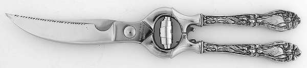 Lily-Floral (Sterling, 1910) Poultry Shears with Stainless Blades