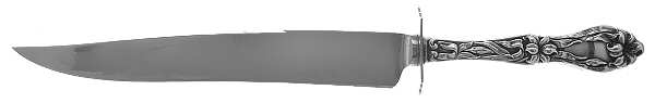 Lily-Floral (Sterling, 1910) Large Stainless Blade Roast Carving Knife