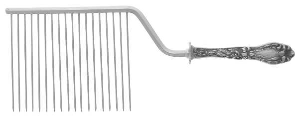 Lily-Floral (Sterling, 1910) Cake Breaker with Silverplate Prongs