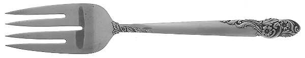 Rose of Sharon (Sterling, 1954) Large Solid Cold Meat Serving Fork