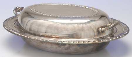 Silverplate Hollowware (2 Pc) 11" Oval Double Vegetable