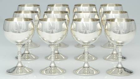 Silverplate Hollowware Wine Goblet - Set of 12