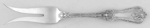 Federal Cotillion (Sterling, 1901, No Monograms) Lemon Fork, 2 Tine