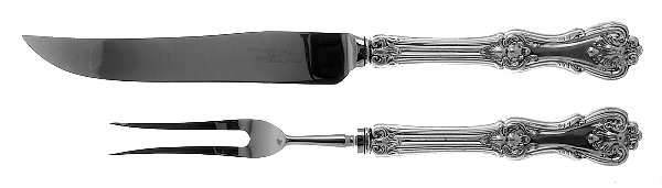 Federal Cotillion (Sterling, 1901, No Monograms) Large 2-Piece Roast Carving Set w/Stainless Blade