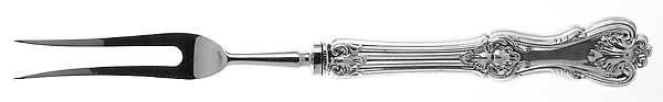 Federal Cotillion (Sterling, 1901, No Monograms) Small Steak Carving Fork with Stainless Prongs