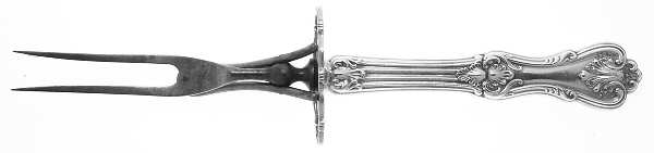 Federal Cotillion (Sterling, 1901, No Monograms) Large Stainless-Prong Roast Carving Fork