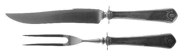 Georgian Garland (Sterling, 1914) Small Stainless Blade 2-Piece Steak Carving Set
