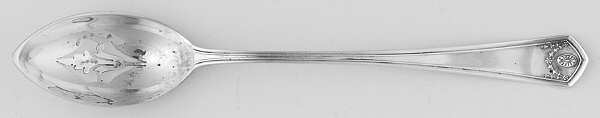 Georgian Garland (Sterling, 1914) Pierced Bowl Short Handle Olive Spoon