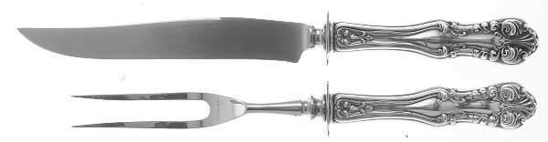 George VI (Sterling, 1912) Small Stainless Blade 2-Piece Steak Carving Set