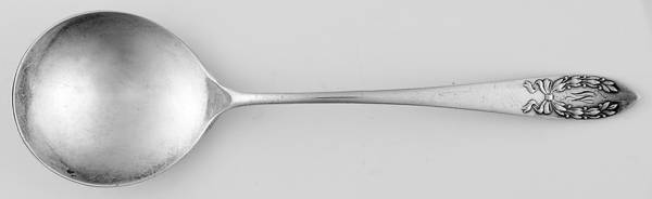 Laurel (Sterling, 1927) Monogram Round Bowl Soup Spoon (Bouillon)