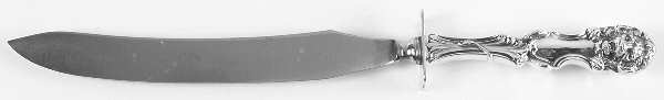 Lion (Sterling, 1903, No Monograms) Large Stainless Blade Roast Carving Knife