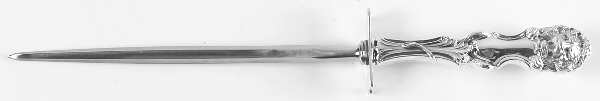 Lion (Sterling, 1903, No Monograms) Large Roast Steel Rod Knife Sharpener