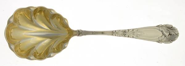 Oak (Sterling, 1912, Monograms) Small Solid Berry/Casserole Spoon
