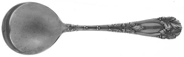 Oak (Sterling, 1912, Monograms) Round Bowl Soup Spoon (Bouillon)