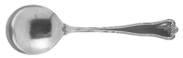 Priscilla (Sterling, 1924, No Monograms) Round Bowl Soup Spoon (Bouillon)