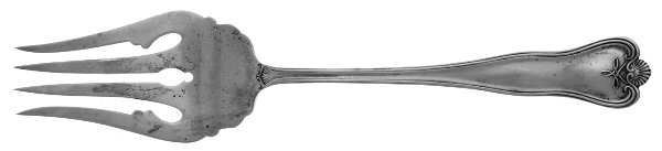 Priscilla (Sterling, 1924, No Monograms) Small Solid Cold Meat Serving Fork