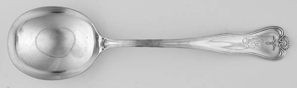 Priscilla (Sterling, 1924, No Monograms) Round Bowl Soup Spoon (Gumbo)