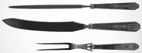Vergennes (Sterling, 1913) Large 3-Piece Roast Carving Set w/ Stainless Blade