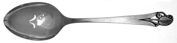 Woodlily (Sterling, 1945, Satin) Pierced Tablespoon (Serving Spoon)
