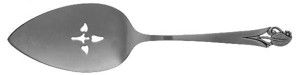 Woodlily (Sterling, 1945, Satin) Large Solid Pierced Pie Knife